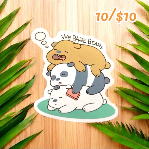 We Bare Bears Sleeping Stack Vinyl Sticker – Approx. 2 1/2” - Picture 1 of 1